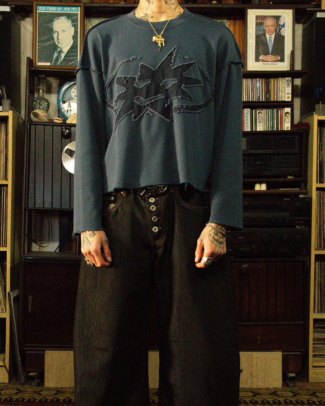 Navy Blue Waffle Longsleeve