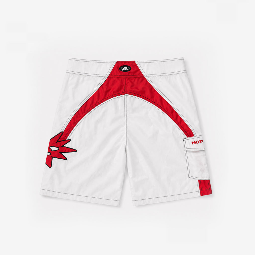 Red & white Swim Shorts
