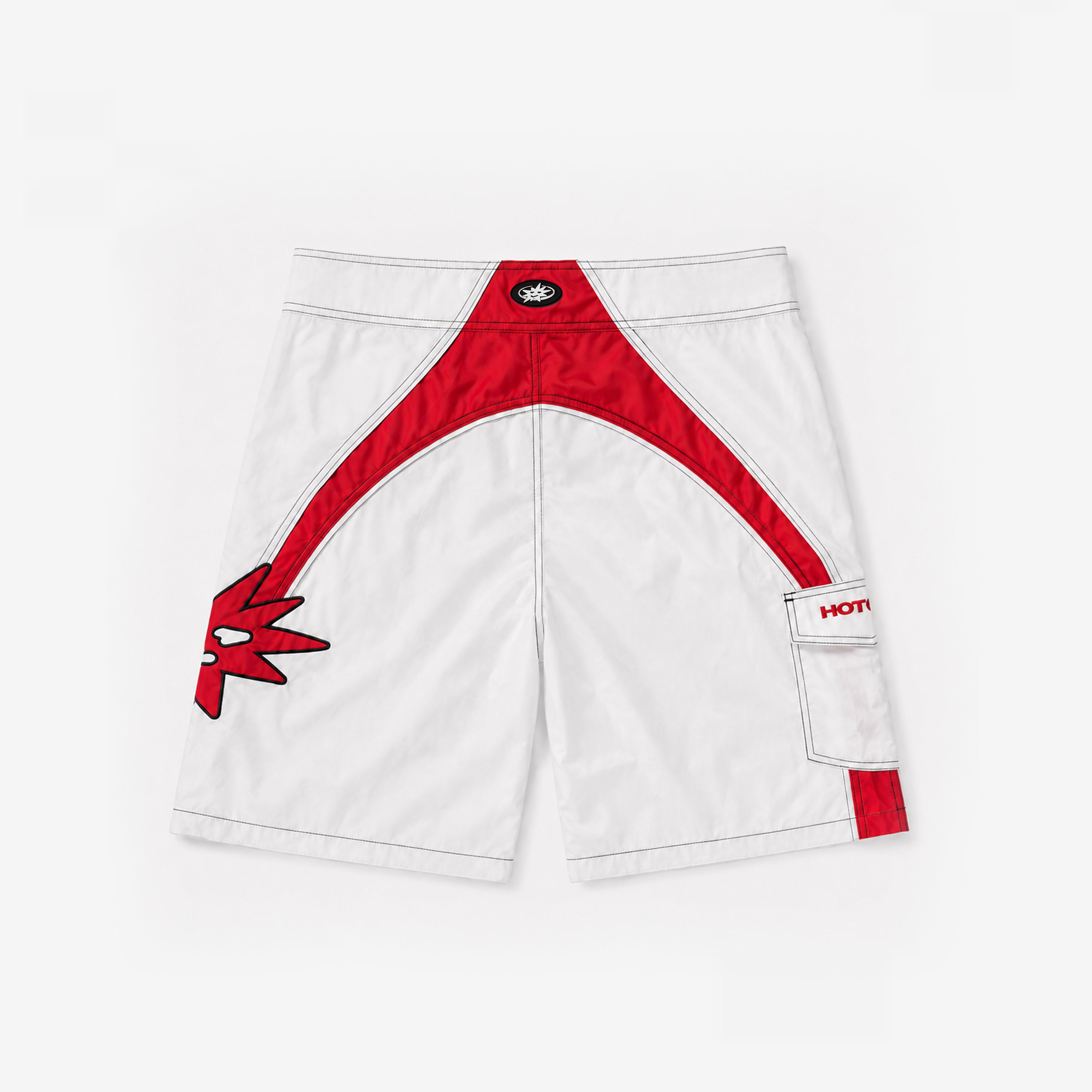 Red & white Swim Shorts