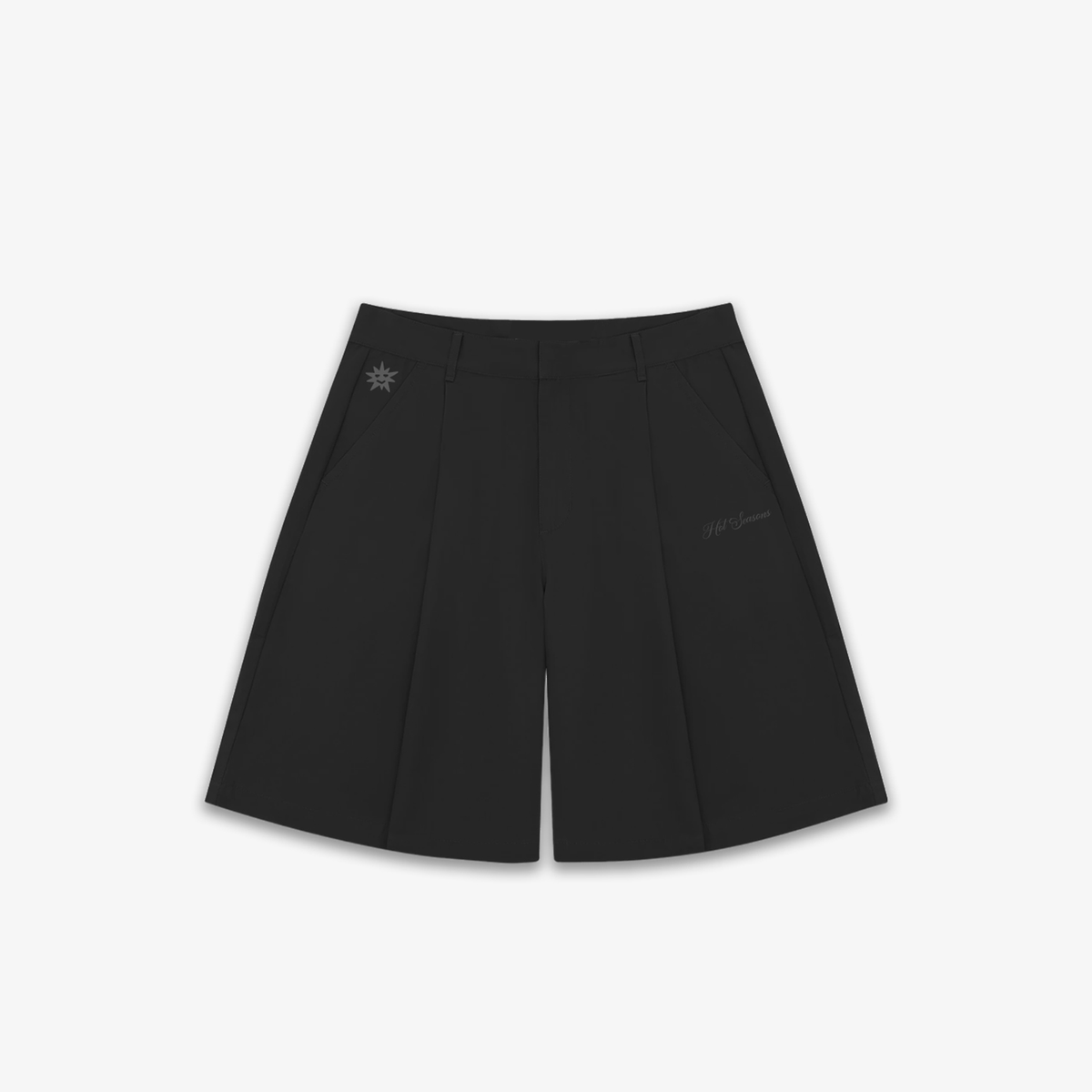 Black Pleated Shorts