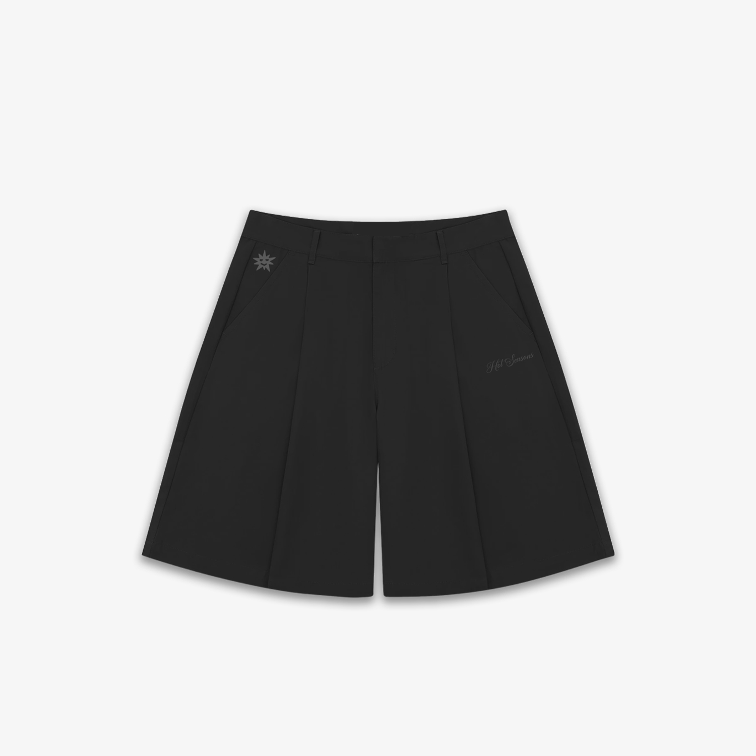 Black Pleated Shorts