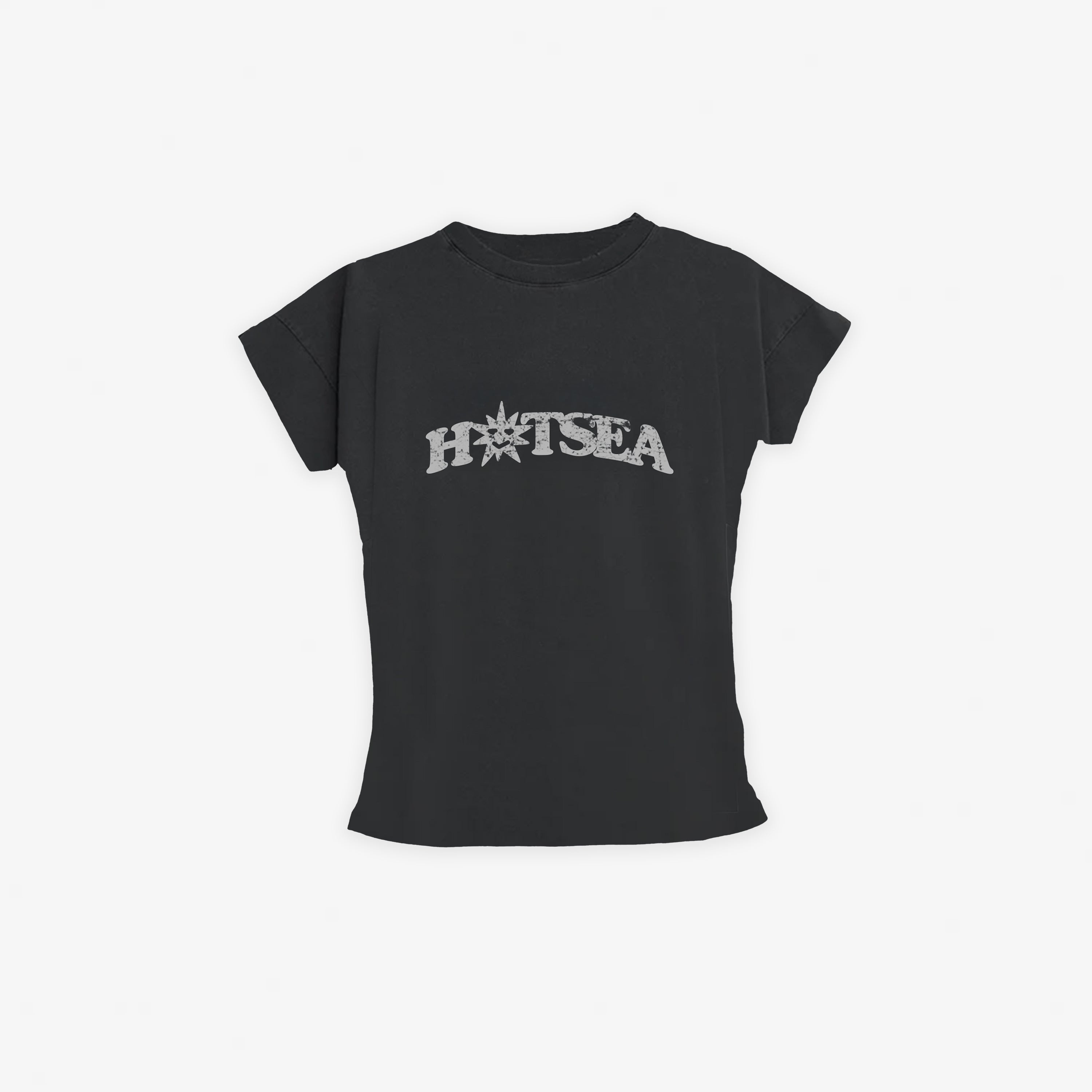 washed black baby tee