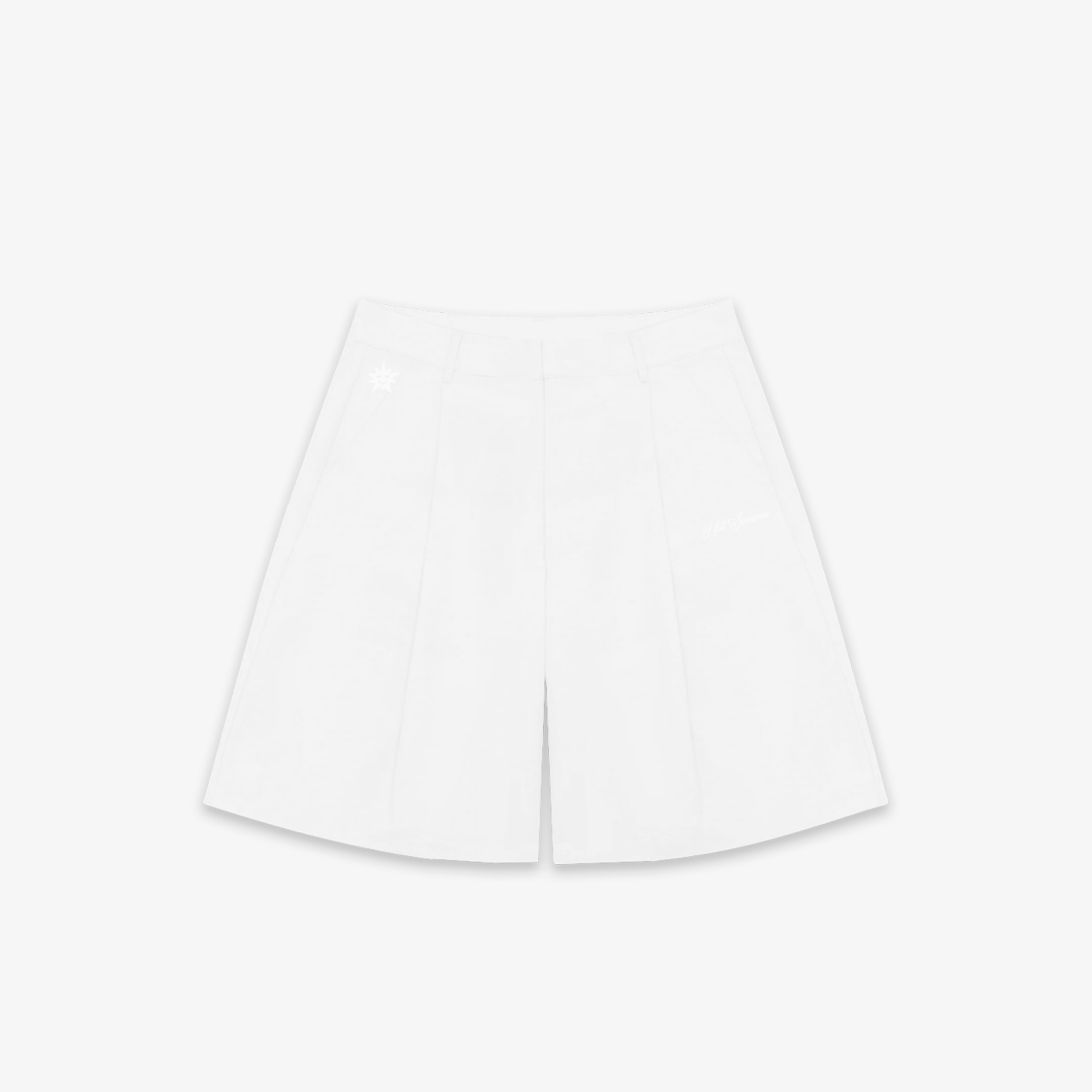 White Pleated Shorts