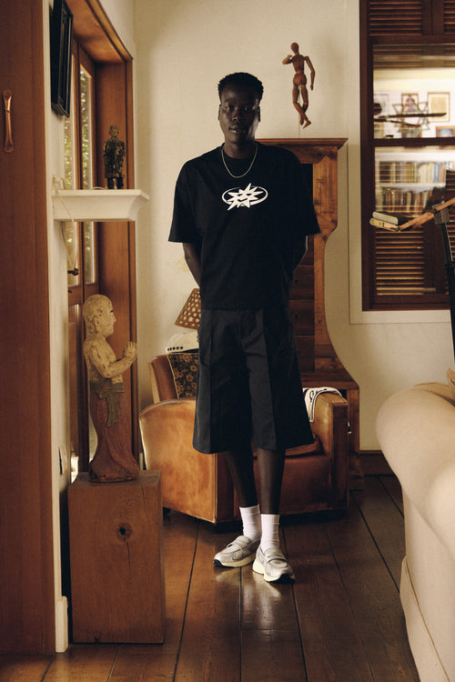Black Pleated Shorts